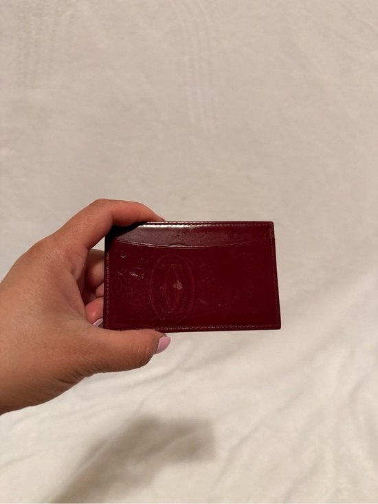 Cartier Other - Cartier "Happy Birthday" Card Holder in Burgundy/red Patent Leather